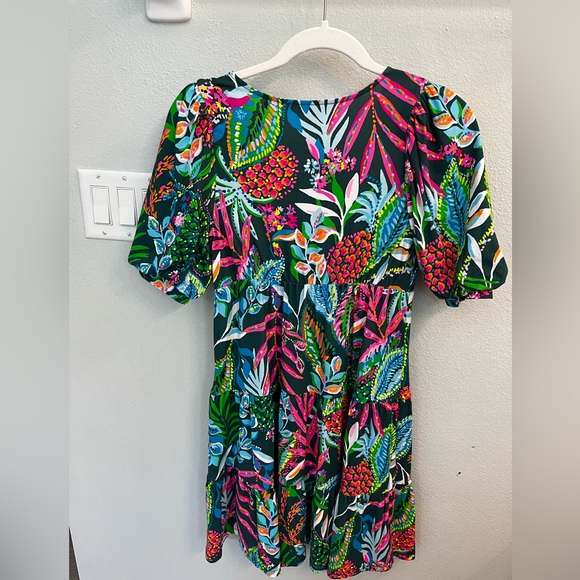 NWOT Lilly Pulitzer Chiara Tiered short sleeve dress Multi sunshine jungle sz xs - Picture 6 of 7